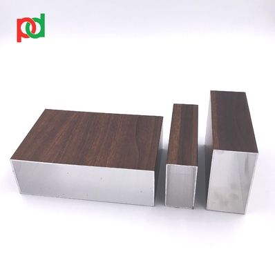 কাঠ শস্য অ্যালুমিনিয়াম টিউব প্রোফাইল এক্সট্রুড অ্যালুমিনিয়াম আয়তক্ষেত্রাকার টিউবিং