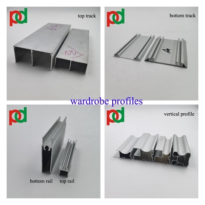 6m অ্যালুমিনিয়াম স্লাইডিং পোশাক দরজা প্রোফাইল OEM জারা প্রতিরোধী