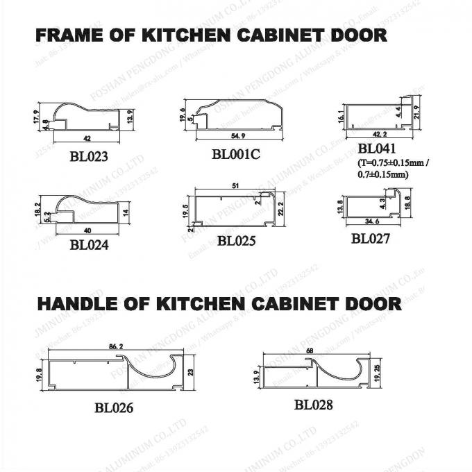 Libya অ্যানোডাইজড Aluminium kitchen profile